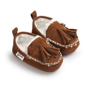 PU Suede Leather Newborn Baby Shoes Moccasins Soft Soled Non-slip Footwear First Walker For 0-18M