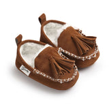 PU Suede Leather Newborn Baby Shoes Moccasins Soft Soled Non-slip Footwear First Walker For 0-18M