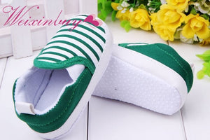 Newborn Baby Boy Girl Crib Pram Shoes Prewalker Soft Sole Slippers Trainers 0-18 Plaid Shallow Canvas Soft Anti-slip Sneaker