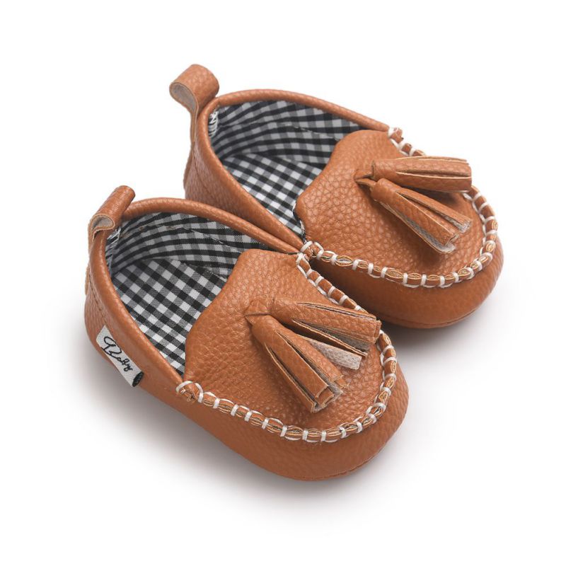 PU Suede Leather Newborn Baby Shoes Moccasins Soft Soled Non-slip Footwear First Walker For 0-18M