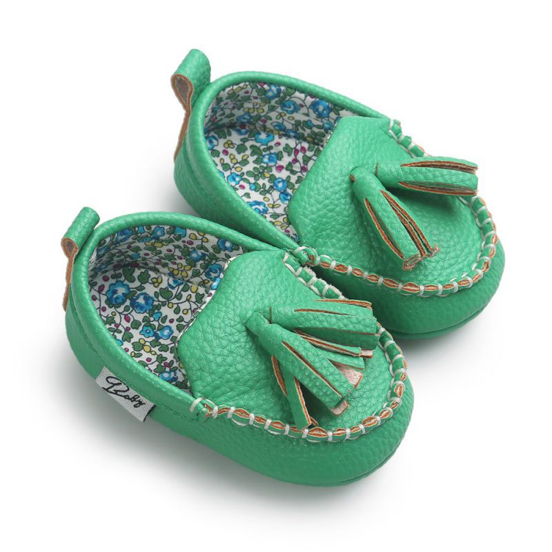 PU Suede Leather Newborn Baby Shoes Moccasins Soft Soled Non-slip Footwear First Walker For 0-18M