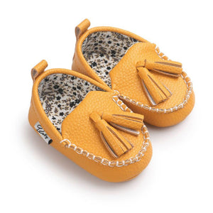 PU Suede Leather Newborn Baby Shoes Moccasins Soft Soled Non-slip Footwear First Walker For 0-18M