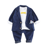 Boy Suit Set Wedding Clothes 3PCS Spring Handsome Baby Boy Clothes Set Suit Coat +Pants+T-shirt Children Set