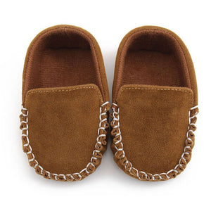 PU Suede Leather Newborn Baby Shoes Moccasins Soft Soled Non-slip Footwear First Walker For 0-18M