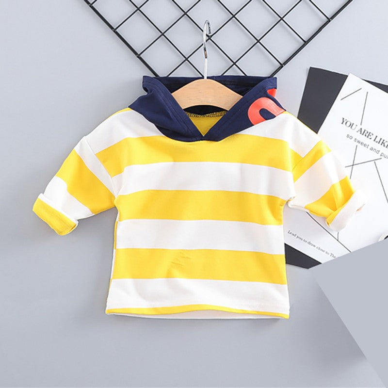 Fashion Stripe Boys Hoodies Sweatershirt Spring Boy Clothes Set New Strap Jeans Handsome Boy Clothes Set 2019 Children Clothing