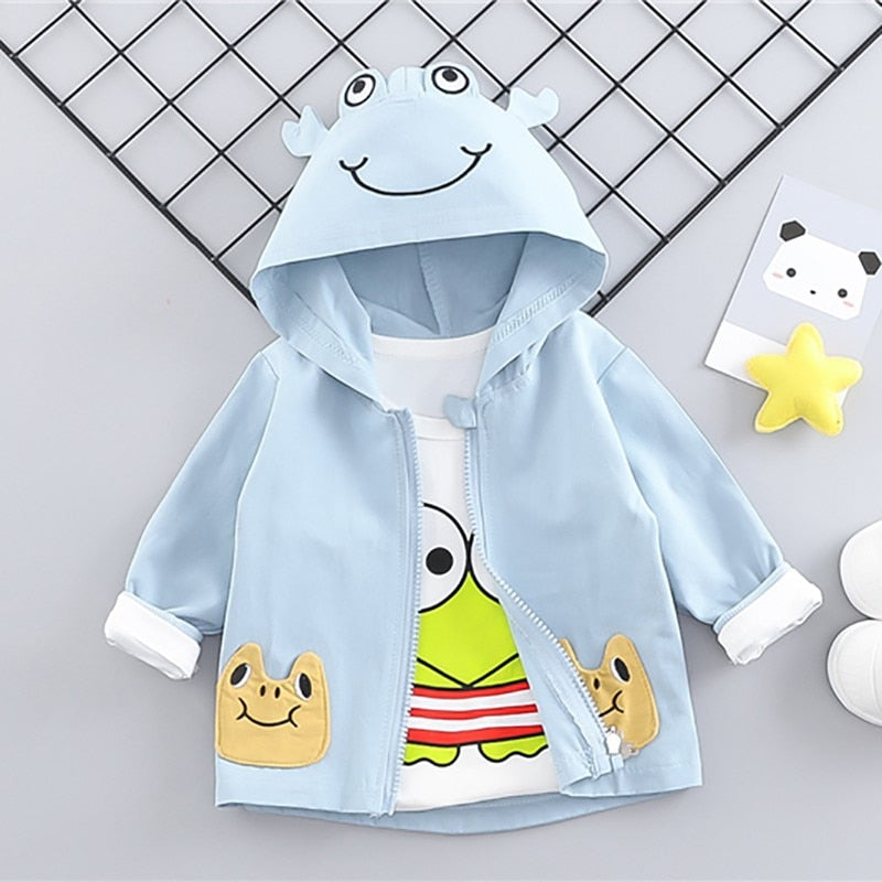 3PCS Spring Boy Clothes Set Baby Boy Girls Clothes Set Children Clothing Cartoon Zipped Coat+Long Sleeve T-shirt+Sports Pants