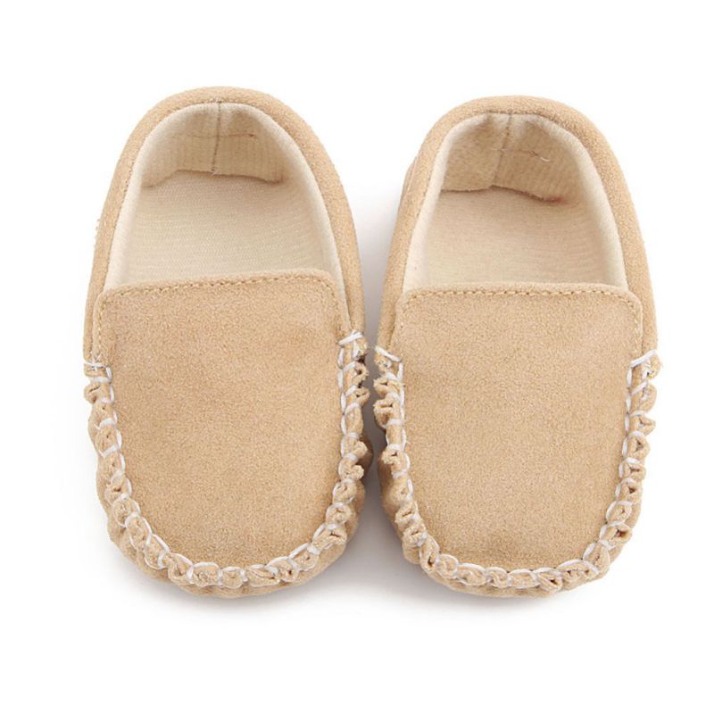 PU Suede Leather Newborn Baby Shoes Moccasins Soft Soled Non-slip Footwear First Walker For 0-18M