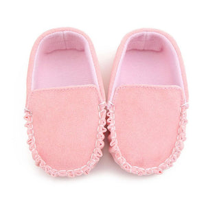 PU Suede Leather Newborn Baby Shoes Moccasins Soft Soled Non-slip Footwear First Walker For 0-18M