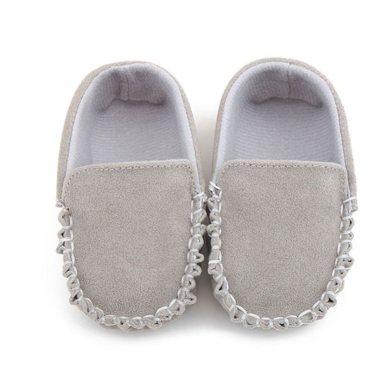 PU Suede Leather Newborn Baby Shoes Moccasins Soft Soled Non-slip Footwear First Walker For 0-18M