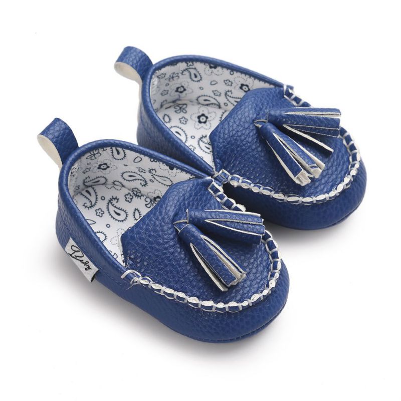 PU Suede Leather Newborn Baby Shoes Moccasins Soft Soled Non-slip Footwear First Walker For 0-18M