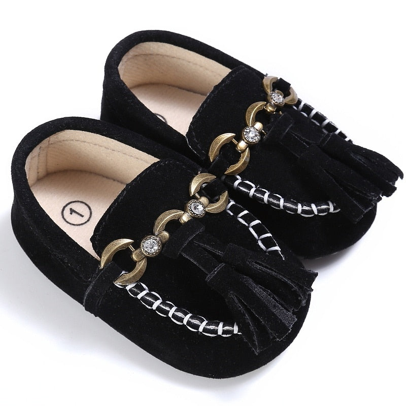 PU Suede Leather Newborn Baby Shoes Moccasins Soft Soled Non-slip Footwear First Walker For 0-18M