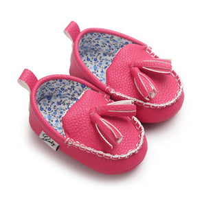 PU Suede Leather Newborn Baby Shoes Moccasins Soft Soled Non-slip Footwear First Walker For 0-18M