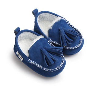 PU Suede Leather Newborn Baby Shoes Moccasins Soft Soled Non-slip Footwear First Walker For 0-18M